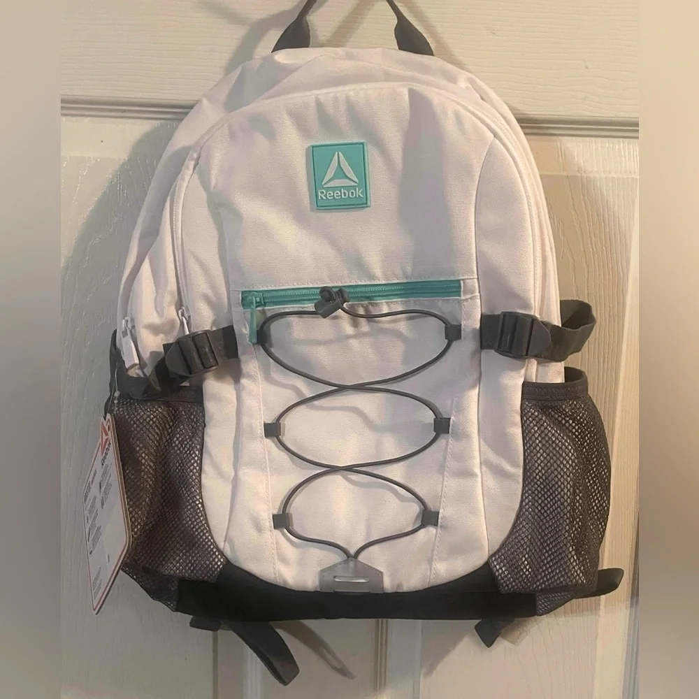 Reebok White and Gray Backpack with Teal Accents! NWT! - Picture 1 of 9